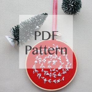 wreath embroidery in a hoop